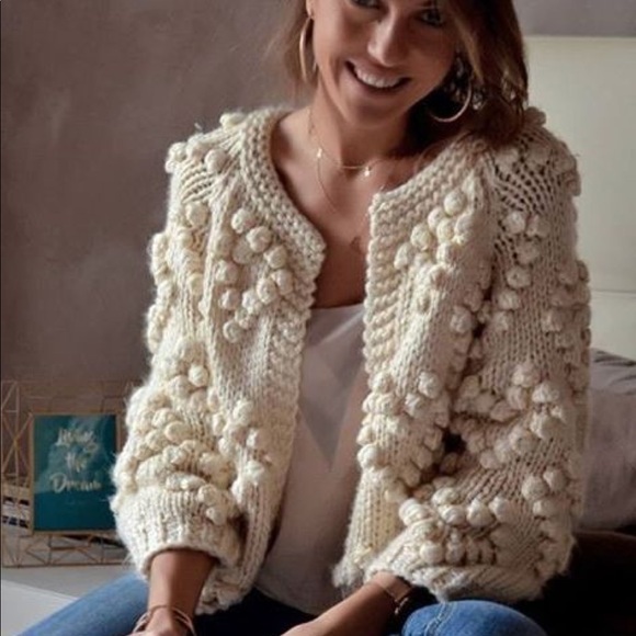 Chicwish Sweaters - NWOT Knit Your Love Heart Cardigan in Ivory 🤍